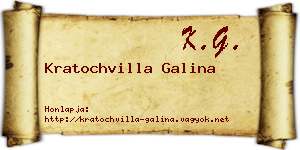 Kratochvilla Galina névjegykártya